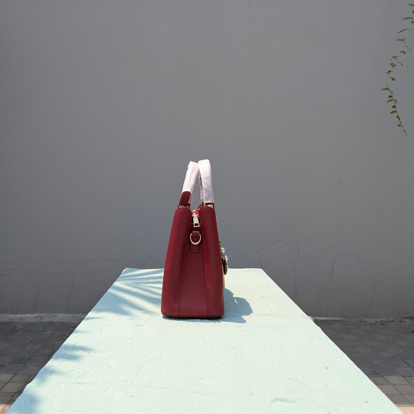 Red Emboridered Handbag
