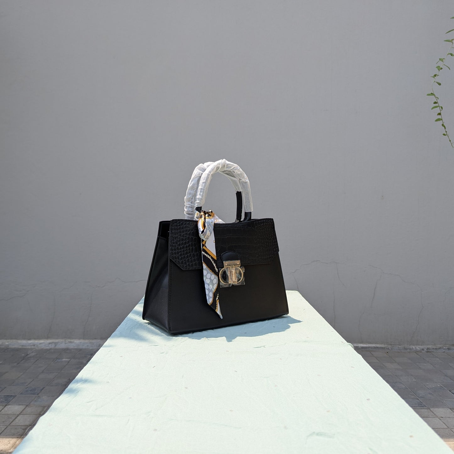 Black Crocodile-skin Handbag