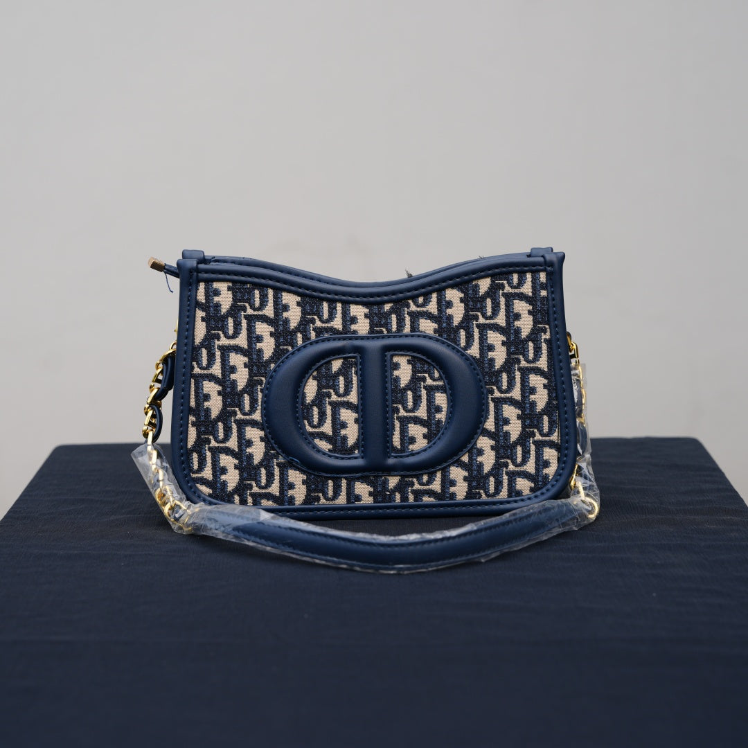 CHRISTIAN Dℹor - CD Signature Hobo Mini Bag - BLUE