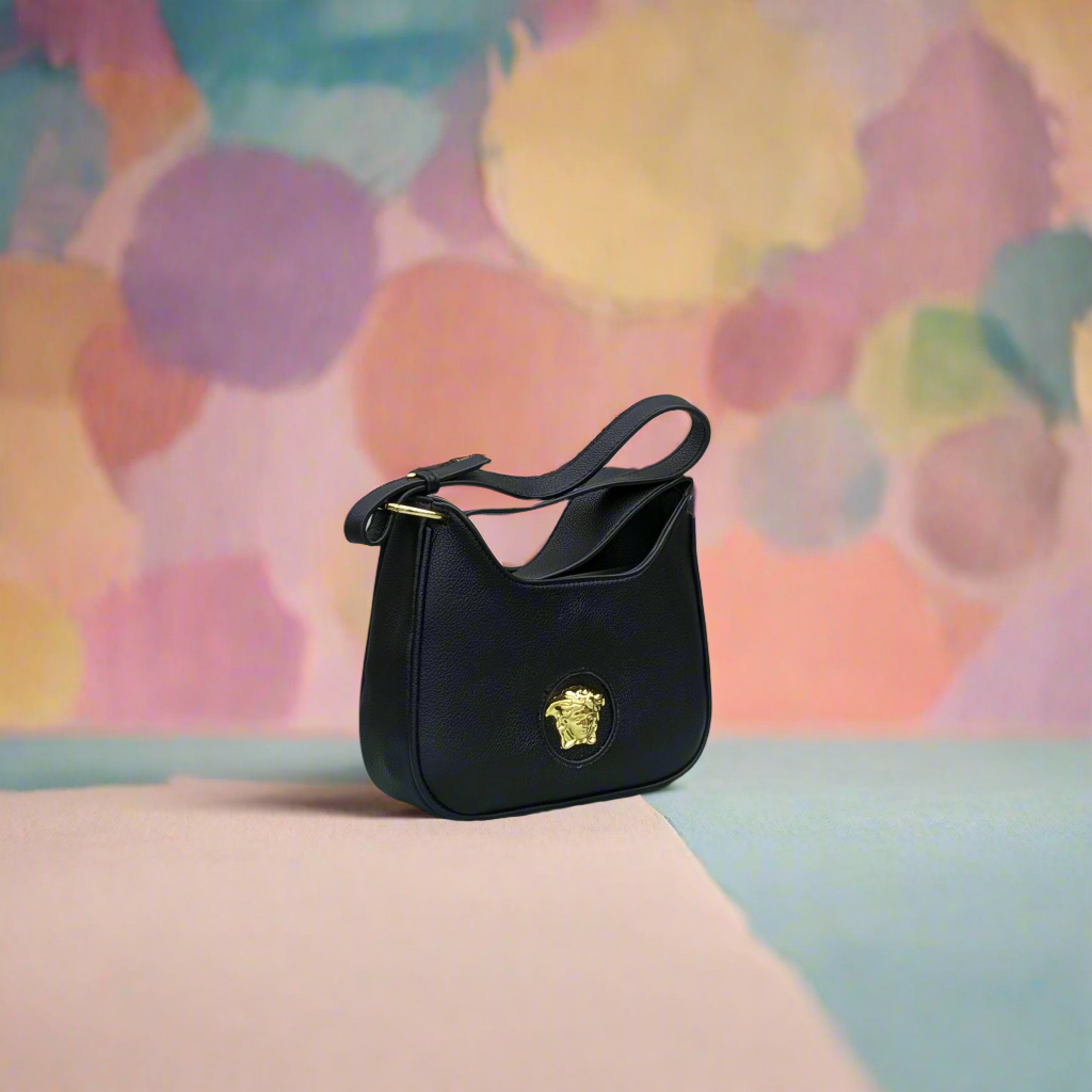 VERSA©E GRE©A G𖦹DDESS HOBO BAG- Black