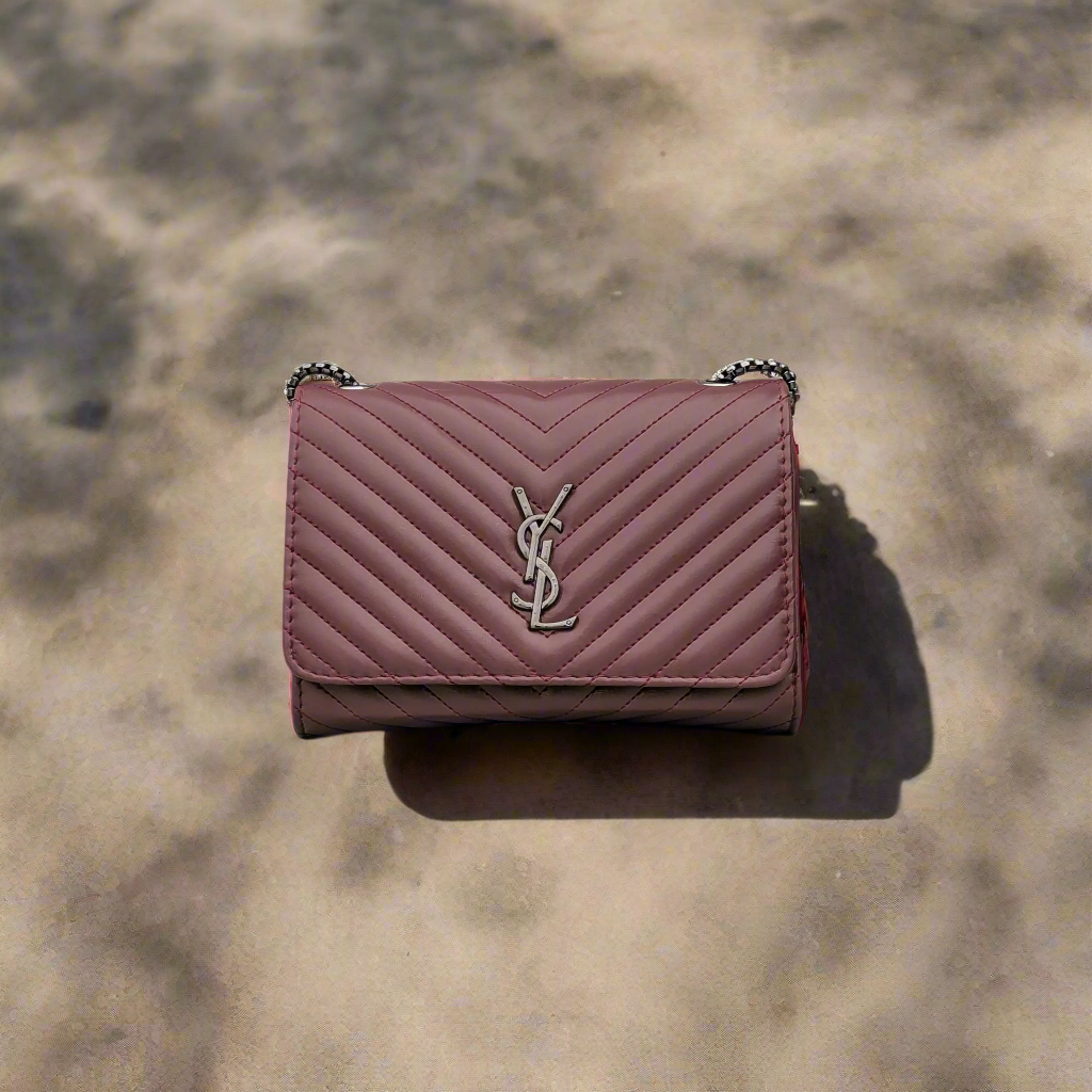 YSL Loulou [Inspired] Crossbody Bag - Wine Red