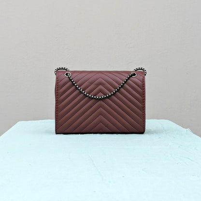 YSL Loulou [Inspired] Crossbody Bag - Wine Red