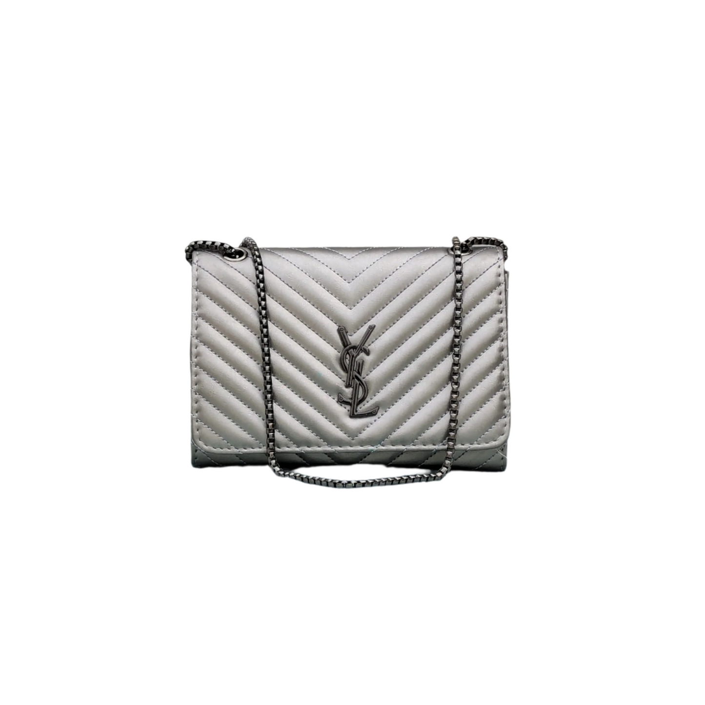 YSL Loulou [Inspired] Crossbody Bag - Silver