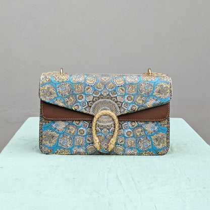 CARIÑO​Evening Purse - Brown and TurquoiseCARIÑO​