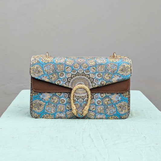 CARIÑO​Evening Purse - Brown and TurquoiseCARIÑO​