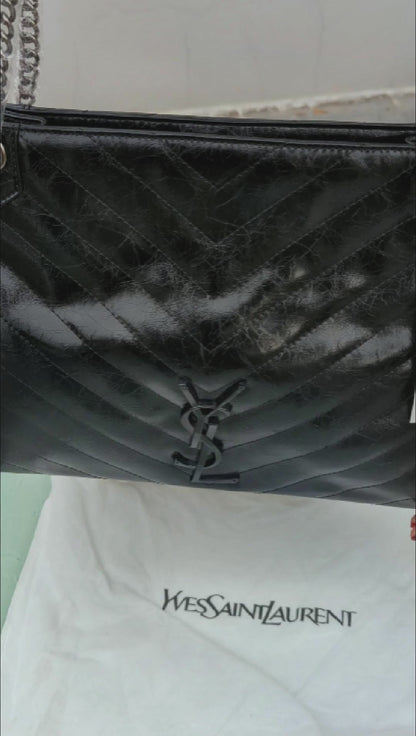 S𝓐INT L𝓐URENT 𝓝IKI SHOPPING BAG- Black